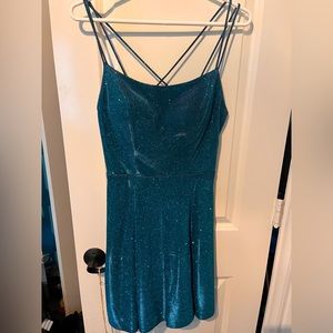 Blue sparkle cocktail dress